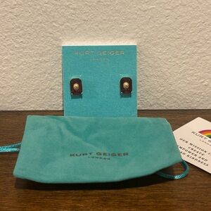 Kurt Geiger Burgundy and Gold Earrings